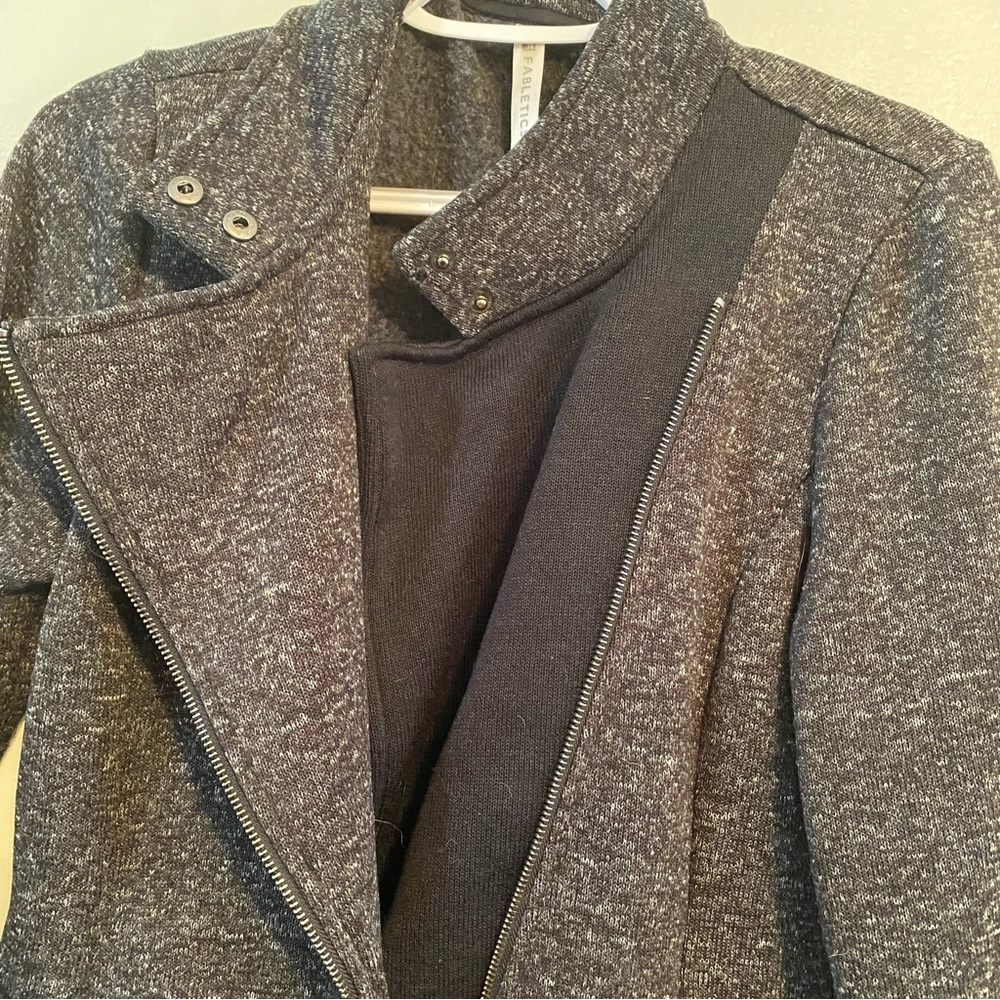 Fabletics Calypso Charcoal Grey Moto Asymmetric J… - image 5